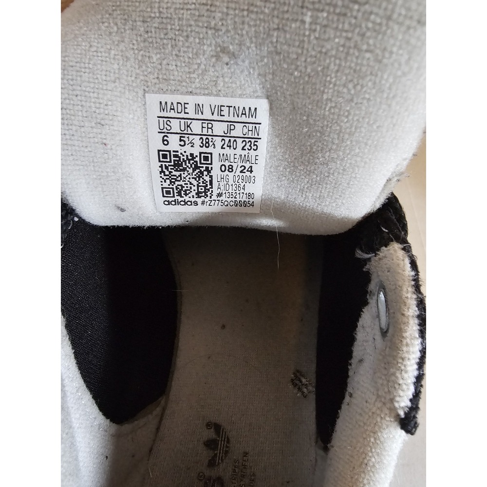 Adidas Campus Black White Gum Sole Sneakers Men's 6 Corduroy Upper - Picture 6 of 8